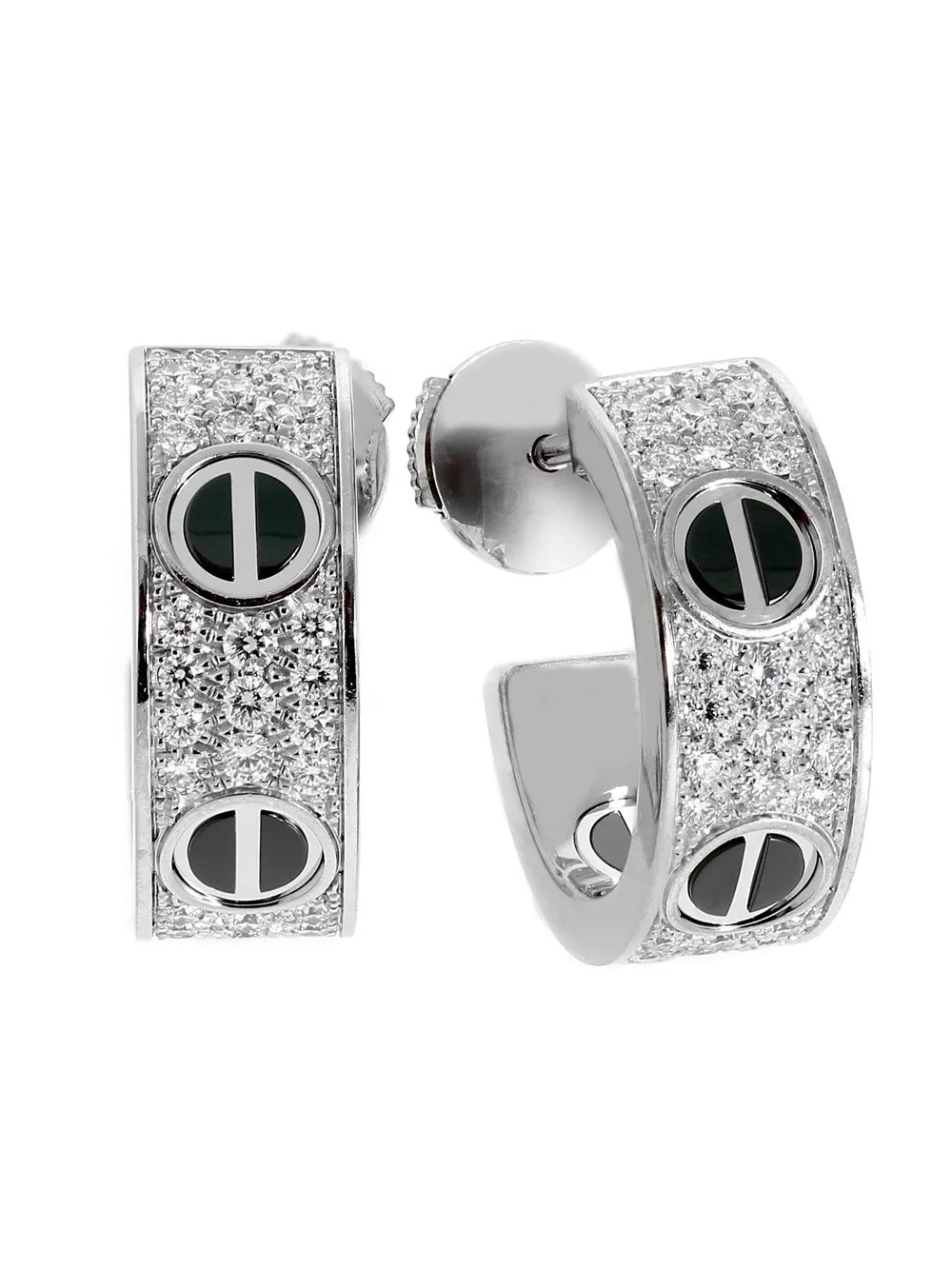 Cartier Love Diamond Ceramic Earrings