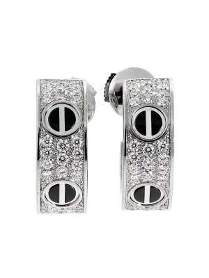 Cartier Love Diamond Ceramic Earrings