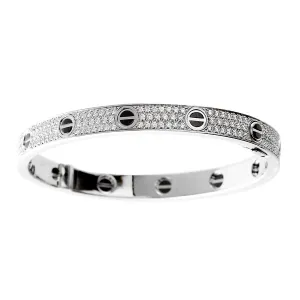 Cartier Love Diamond White Gold Bangle Bracelet N6032416