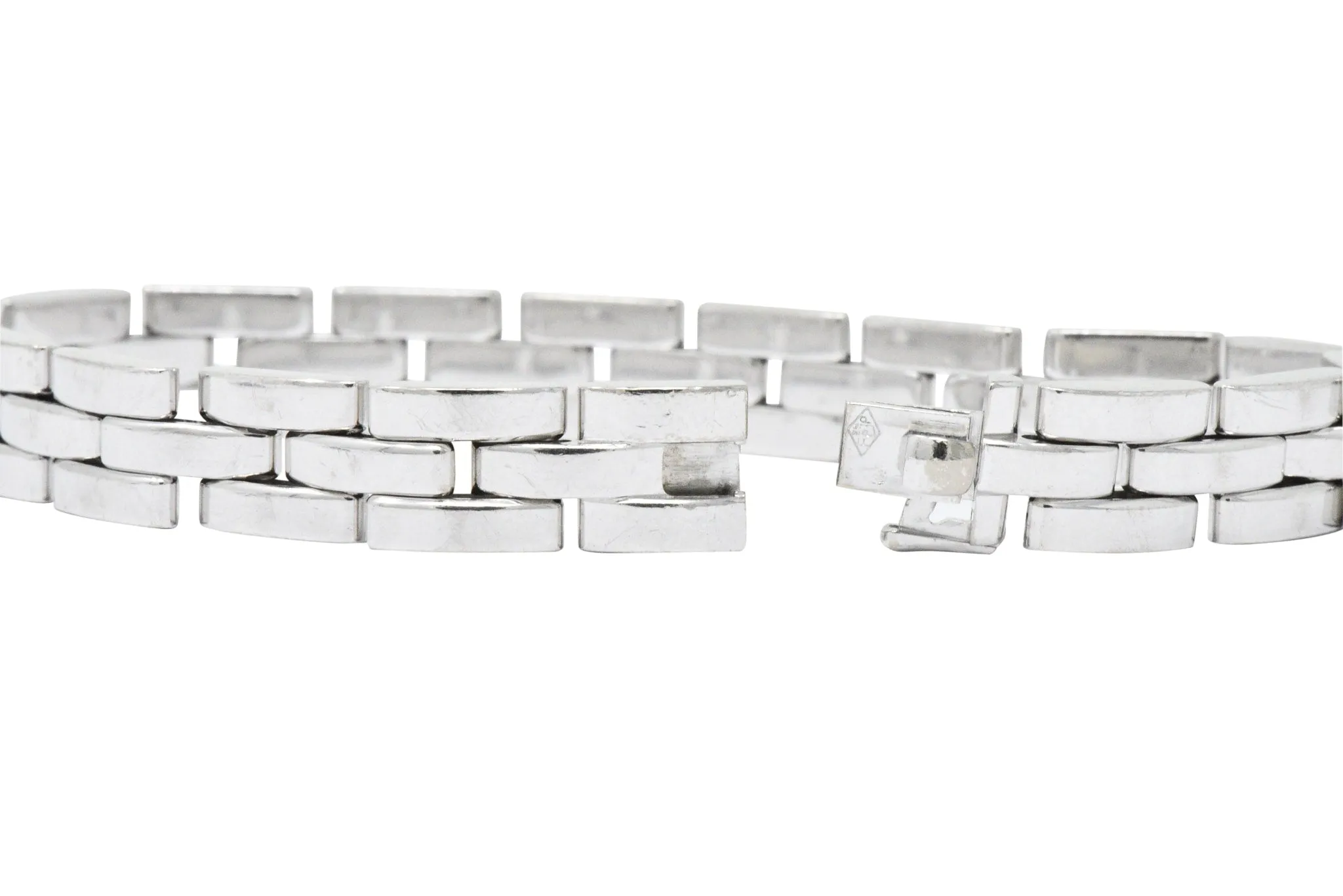 Cartier Maillon Panthere 18 Karat White Gold Unisex Link Bracelet French