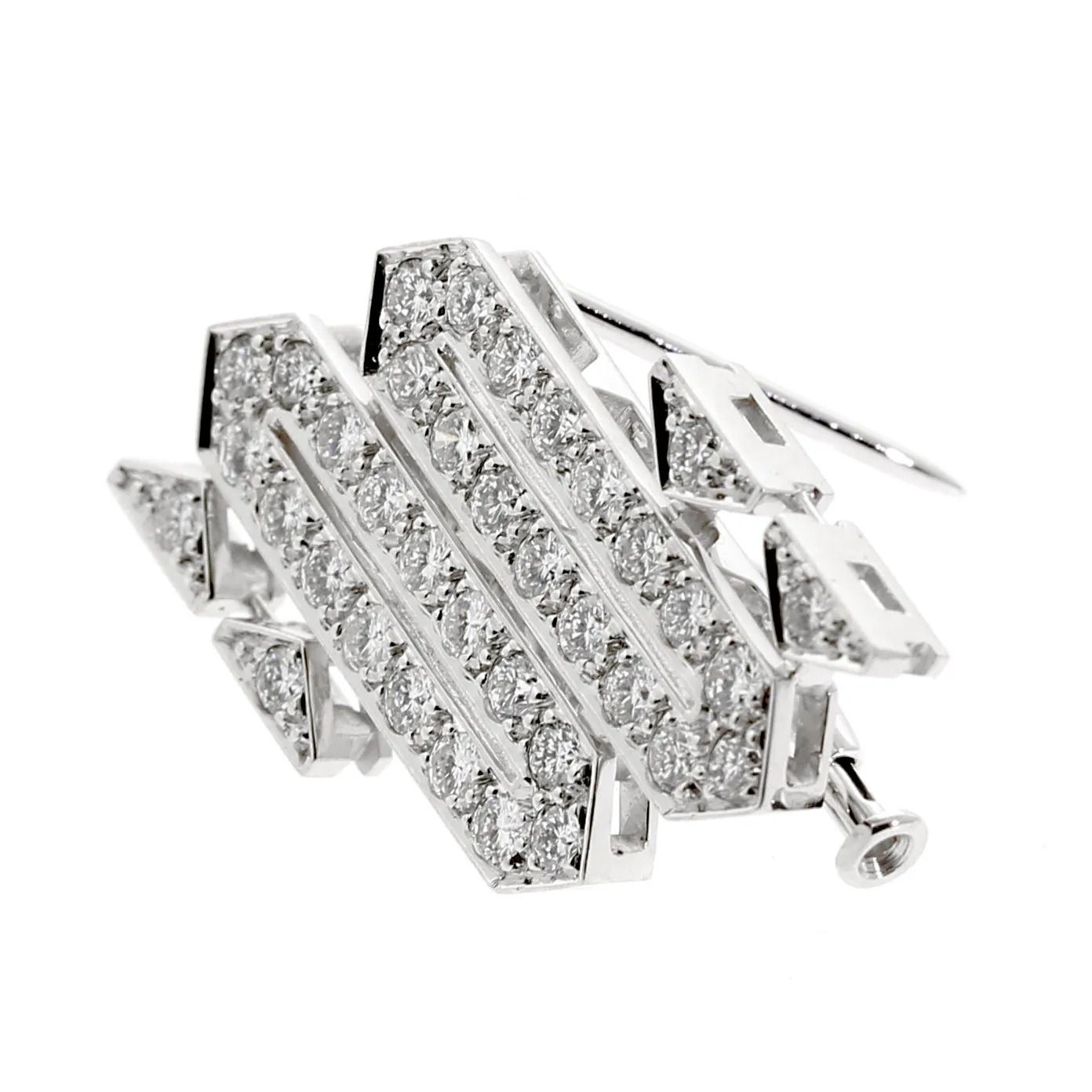 Cartier Platinum Diamond Brooch Necklace