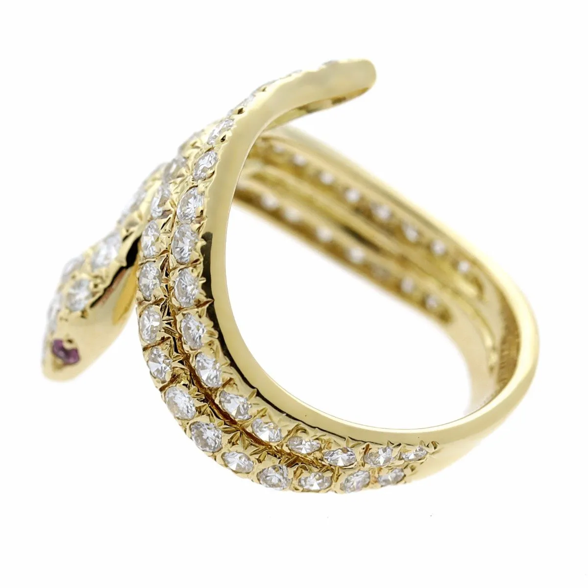 Cartier Snake Diamond Gold Ring