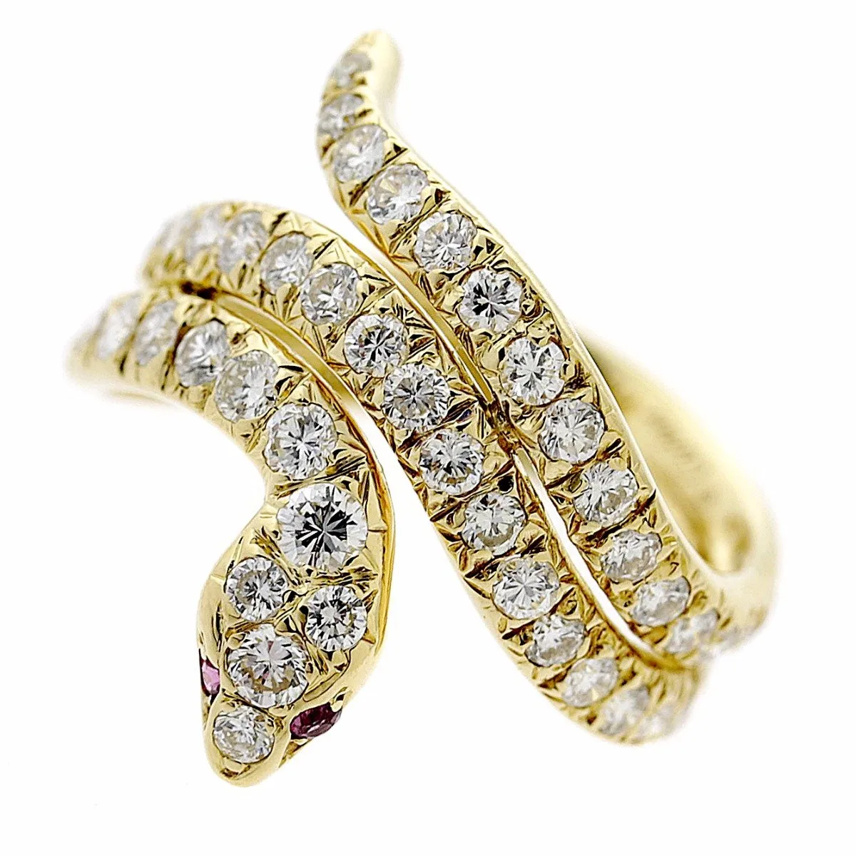 Cartier Snake Diamond Gold Ring