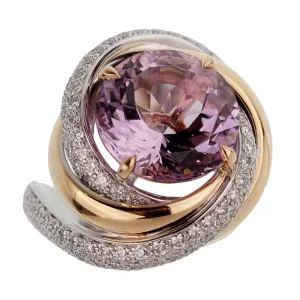 Cartier Trinity Ruban Amethyst Diamond White Gold Ring