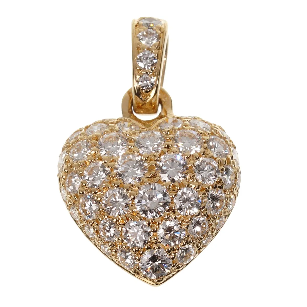 Cartier Yellow Gold Diamond Heart Pendant Necklace