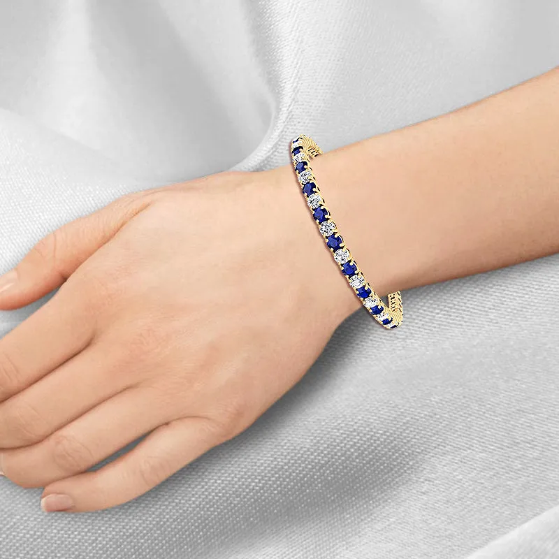 Claire - Natural Diamond & Sapphire Tennis Bracelet