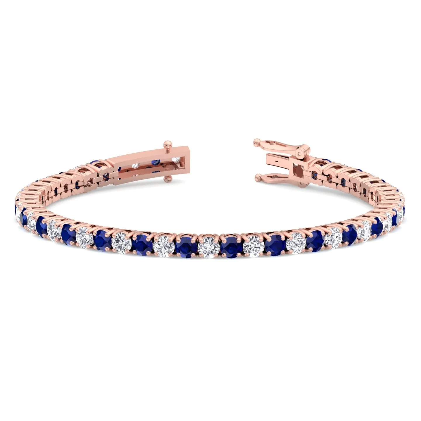 Claire - Natural Diamond & Sapphire Tennis Bracelet