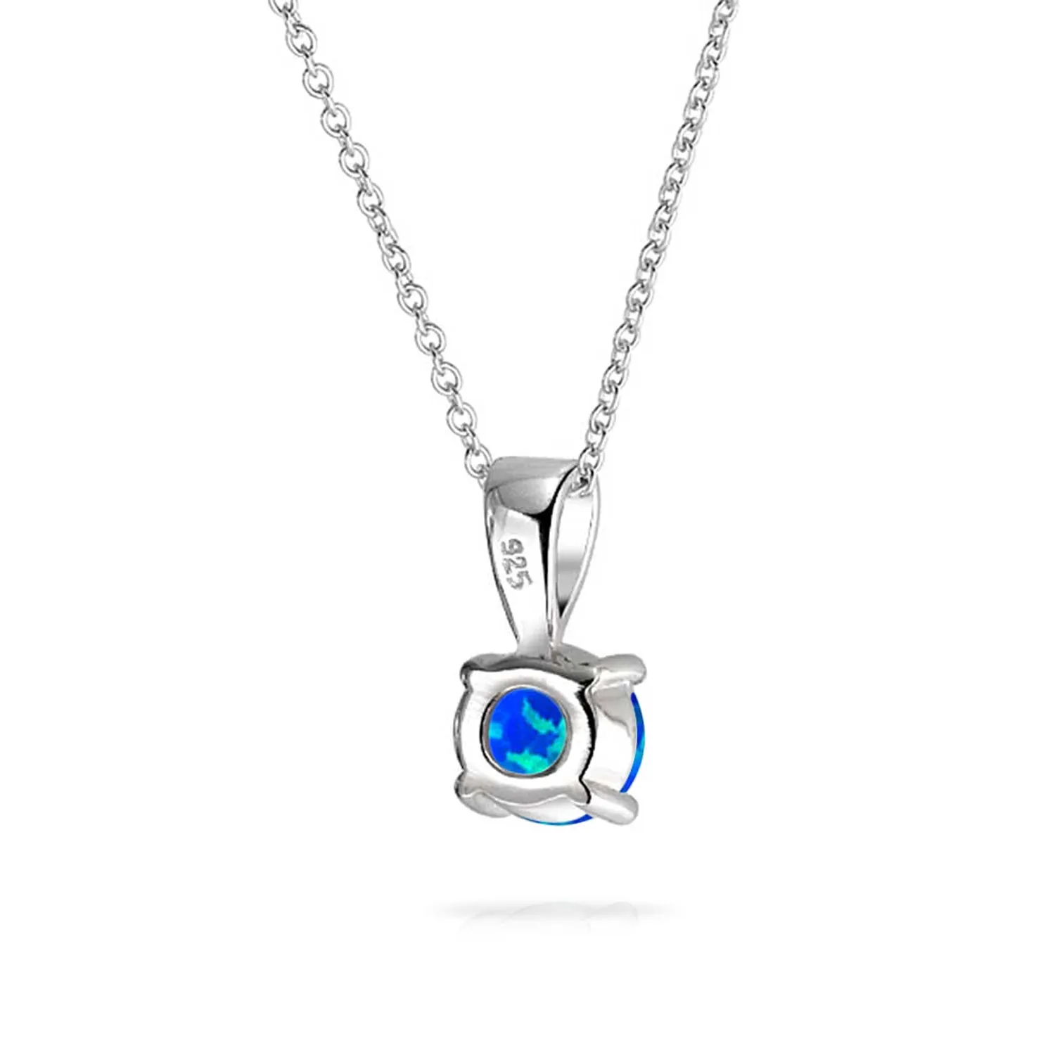 Classic 1CT Opal Pendant Necklace Rose Gold Plated Sterling Silver Birthstone