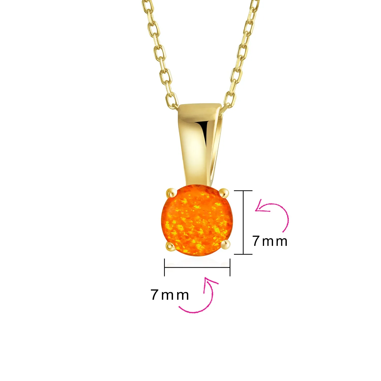 Classic 1CT Opal Pendant Necklace Rose Gold Plated Sterling Silver Birthstone