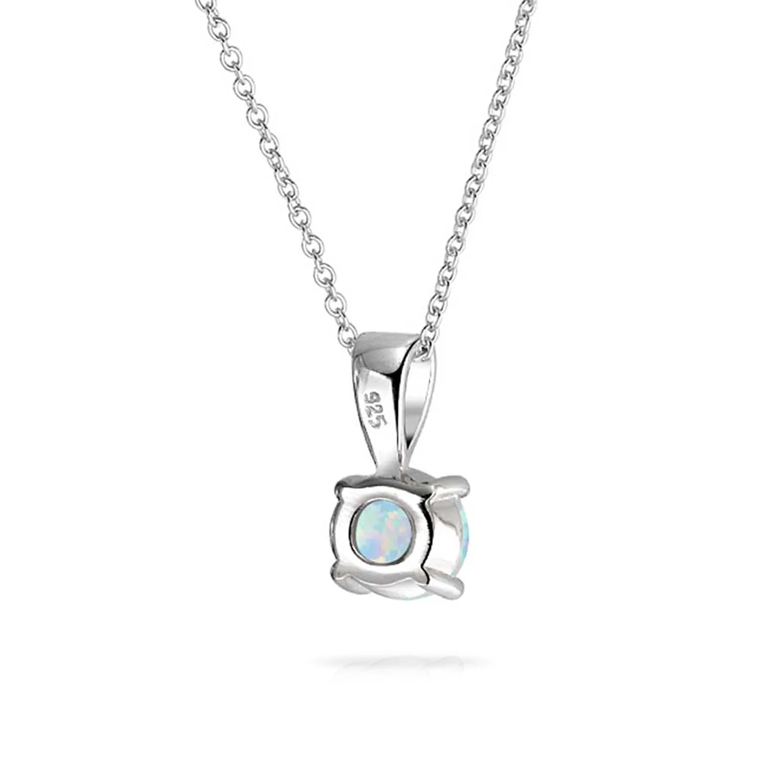 Classic 1CT Opal Pendant Necklace Rose Gold Plated Sterling Silver Birthstone