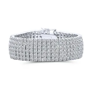 Classic Bridal Jewelry CZ Cubic Zirconia Tennis Bracelet Silver Plated 7 Inches