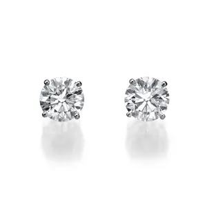 Classic Lab Grown Round Brilliant Cut Diamond Stud Earrings