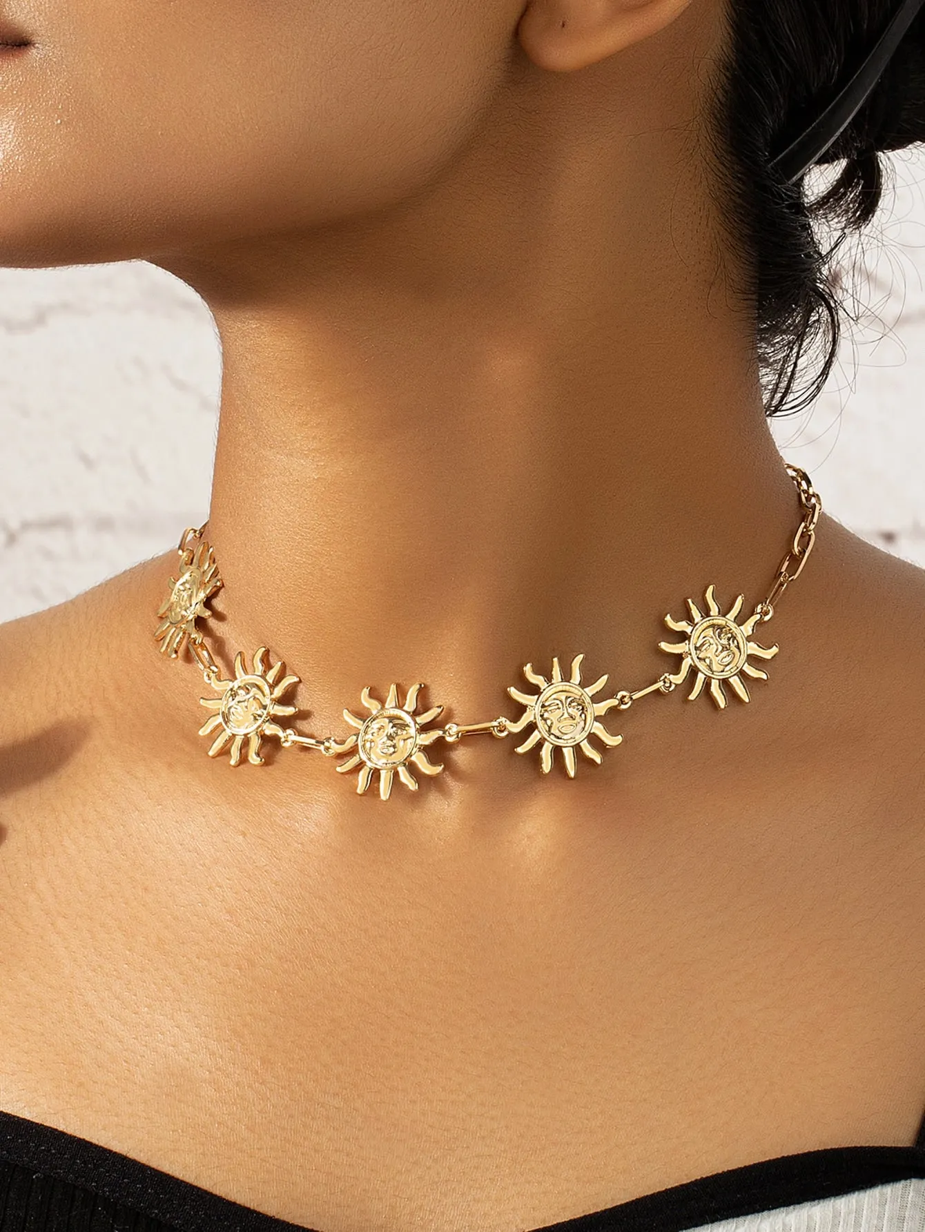 Creative Sun Decor Necklace Statement Necklace Modern Necklace Unique Jewelry