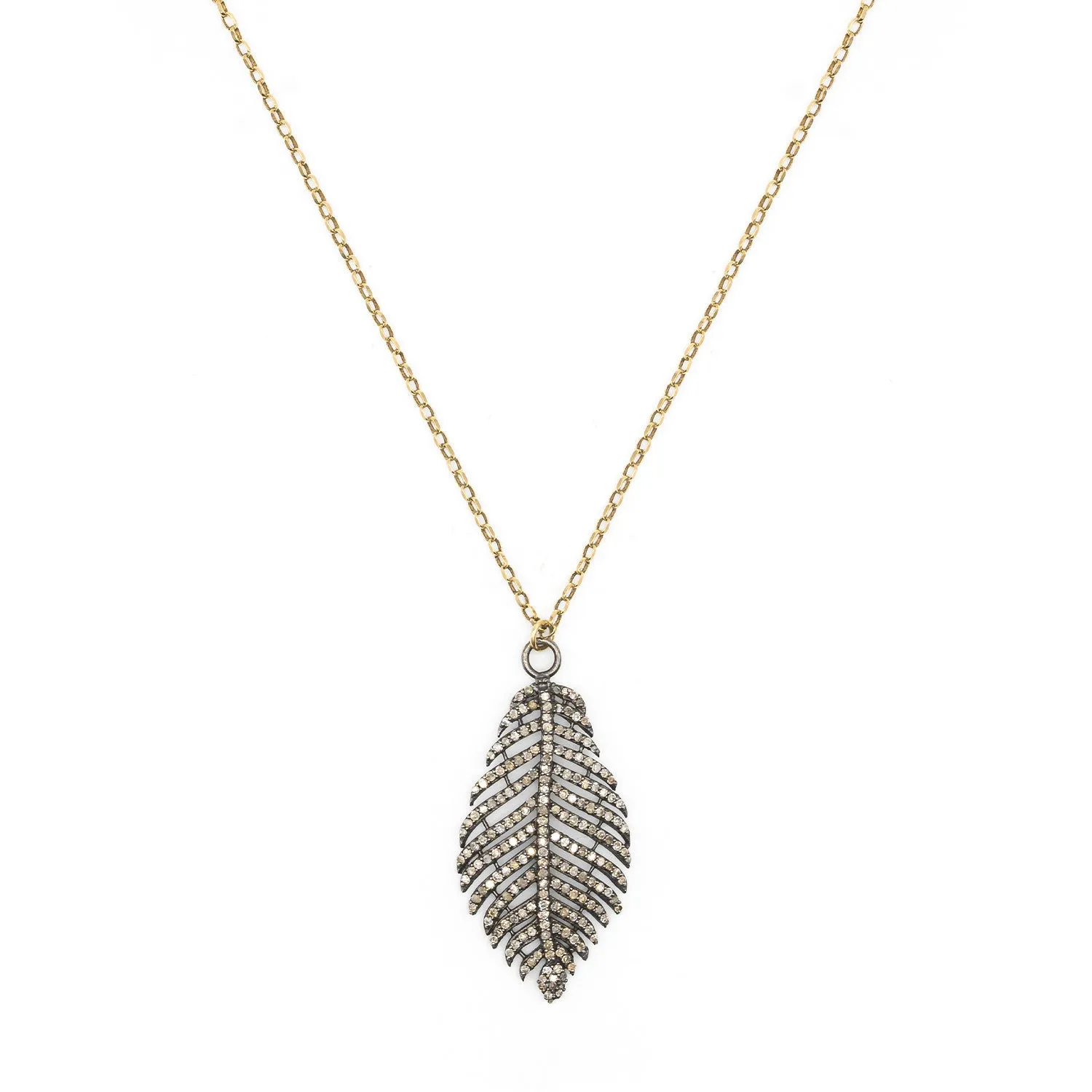 Diamond Feather Necklace