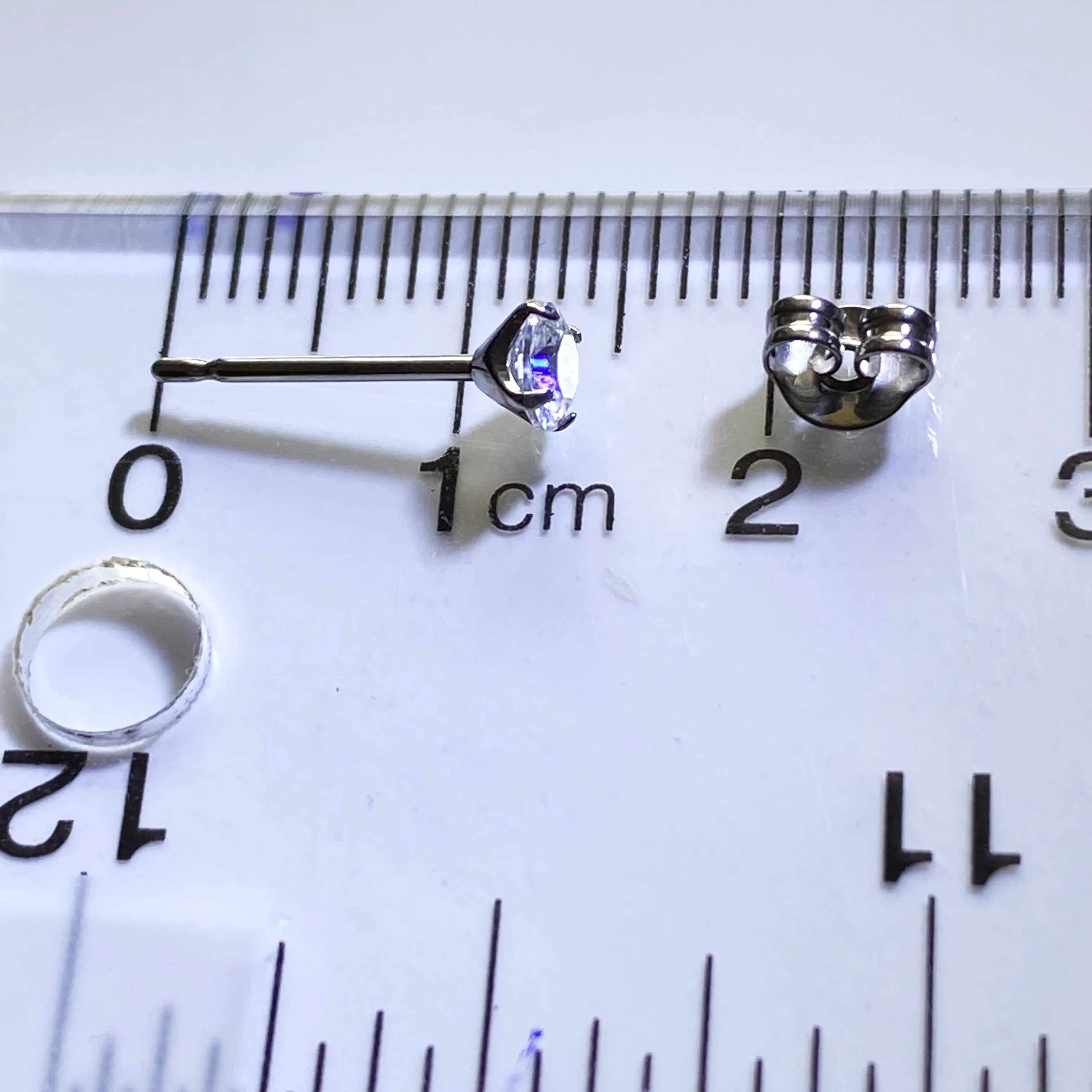 Diamond Gem Studs 4mm