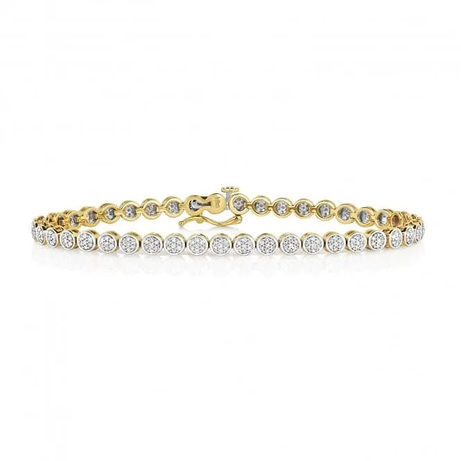 Diamond Jewellery 9ct Gold Diamond Tennis Bracelet BD022