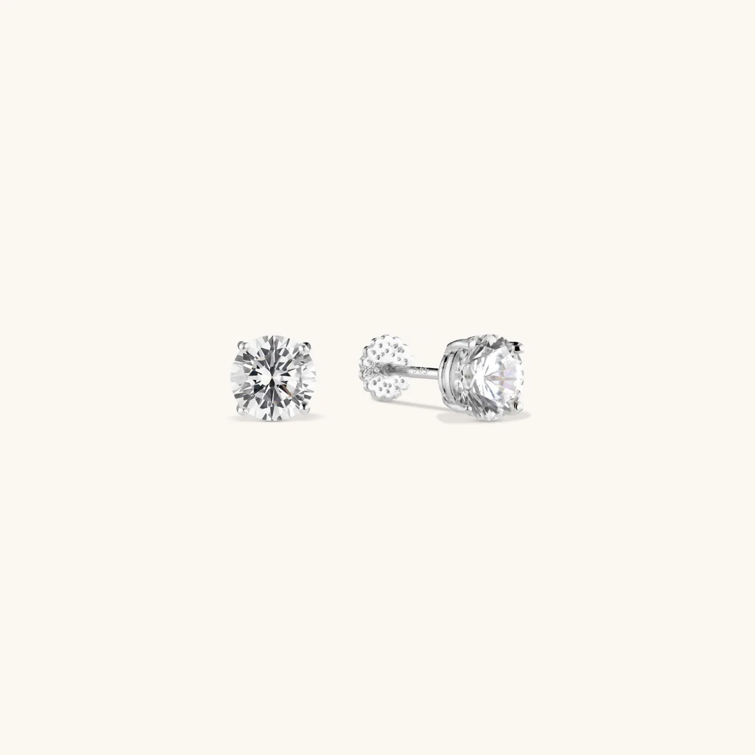 Diamond Stud Earring in Silver