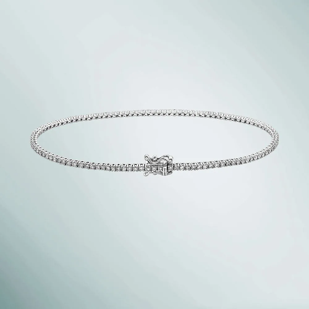 Diamond Tennis Bracelet (1.00 ct.) 1.7 mm 4-Prongs Setting in 14K Gold