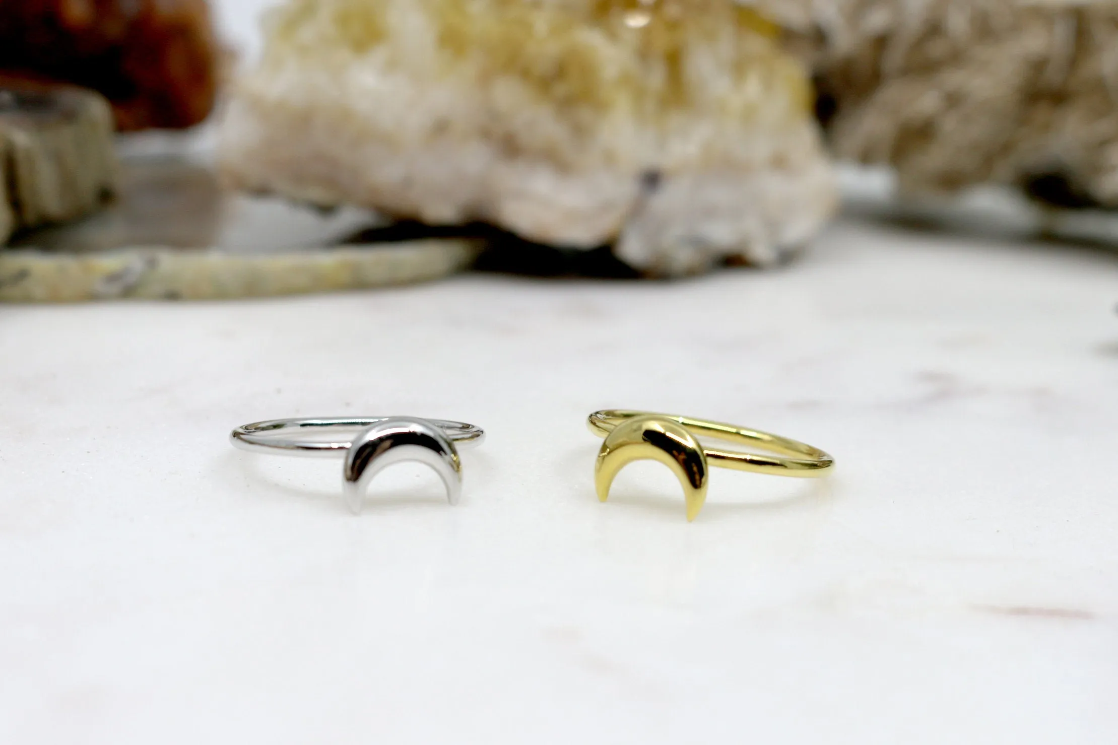 Dynamic // Small Crescent Ring, Vermeil or 925 Sterling Silver, Moon Ring, Gold /// BH-R011