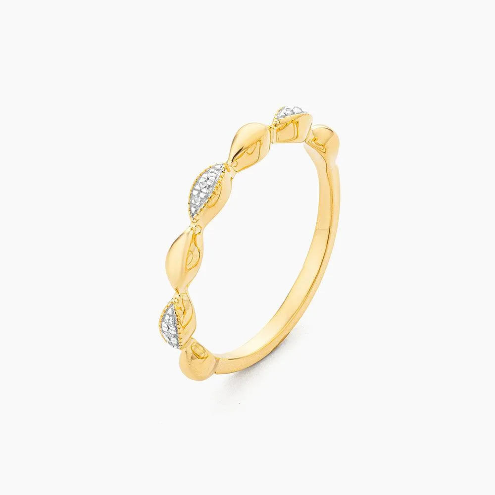 Ella Stein Oval Triple Stackable Ring Set in Gold - Size 5