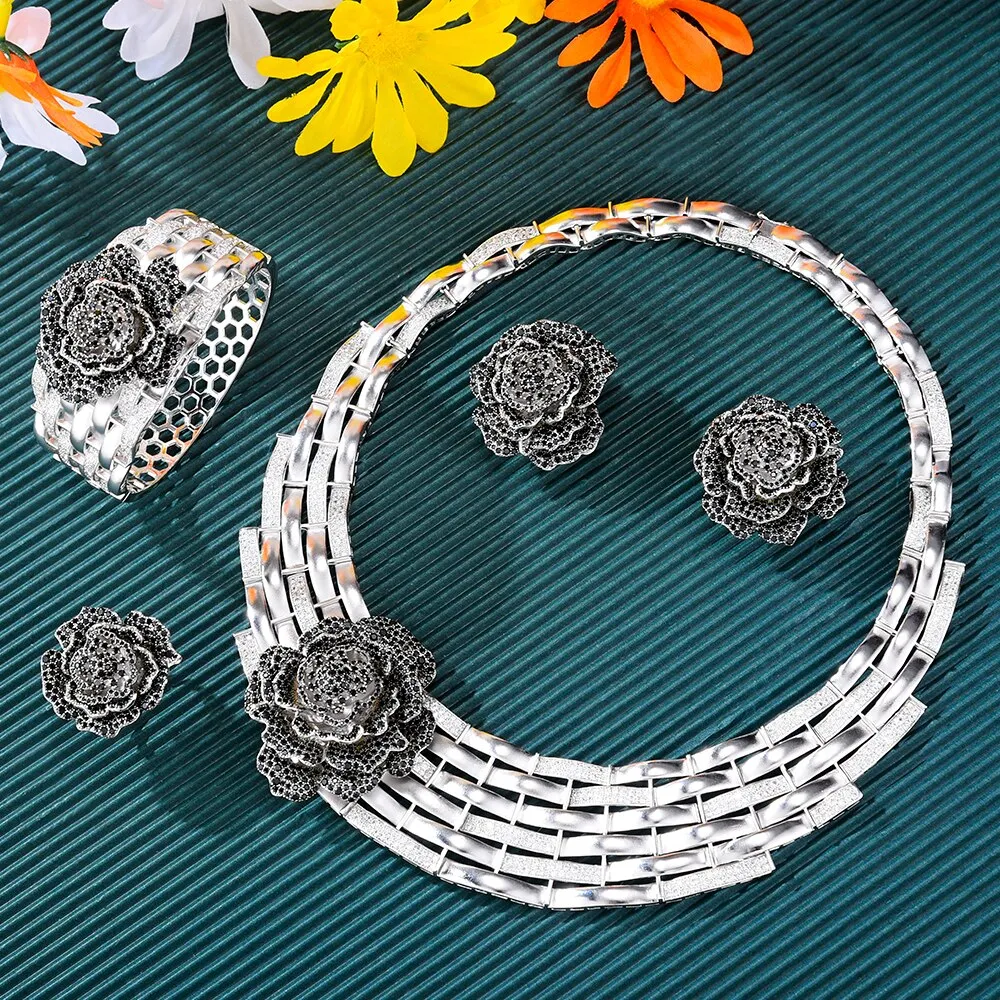 GODKI New Crossover 4Pcs African Jewelry Set for Women Wedding Luxury Naija Dubai Jewelry Set Cubic Zirconia Bridal Jewelry Sets