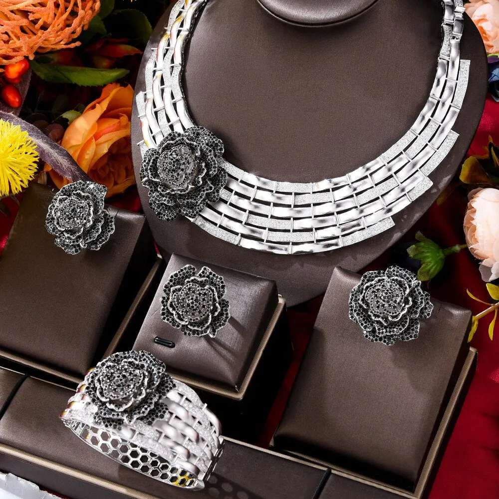 GODKI New Crossover 4Pcs African Jewelry Set for Women Wedding Luxury Naija Dubai Jewelry Set Cubic Zirconia Bridal Jewelry Sets