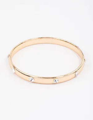 Gold Diamante Inlay Bangle & Polishing Set