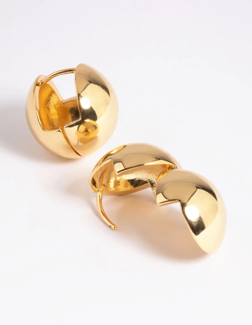 Gold Plated Statement Ball Stud Earrings