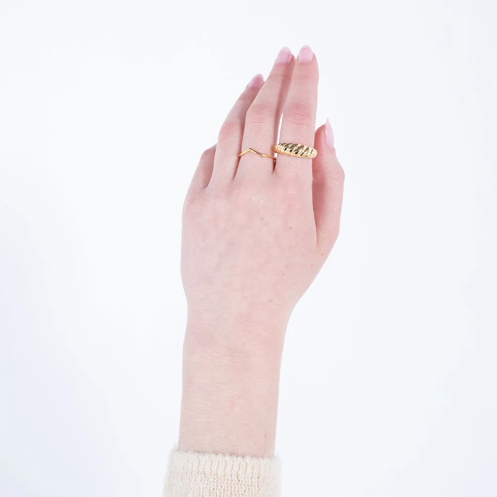 Gold Vermeil V Ring