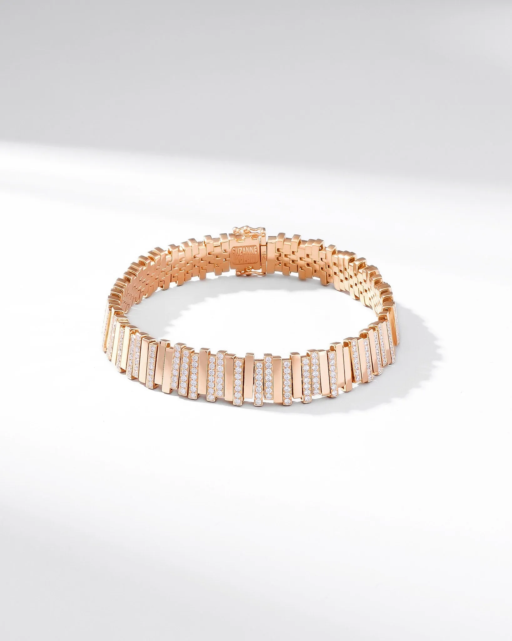 Golden Stacker Half Pave Tennis Bracelet