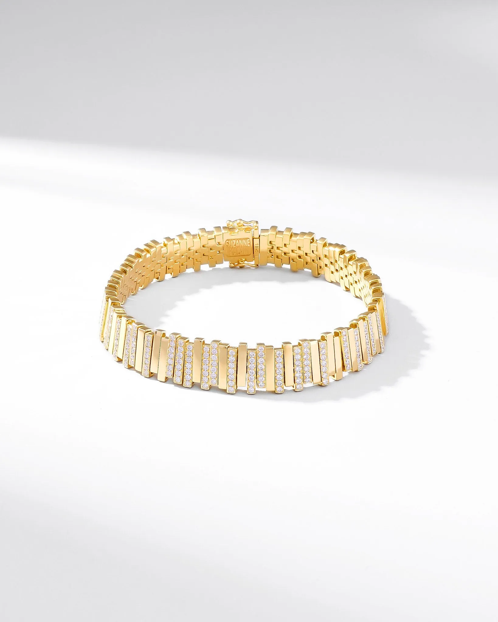 Golden Stacker Half Pave Tennis Bracelet