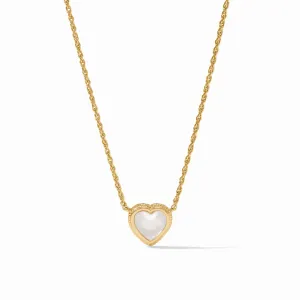 Heart Delicate Necklace - Iridescent Clear Crystal