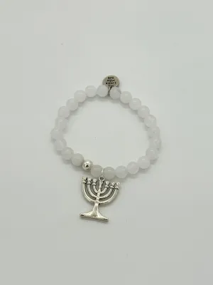 Holiday Beaded Bracelet: Menorah