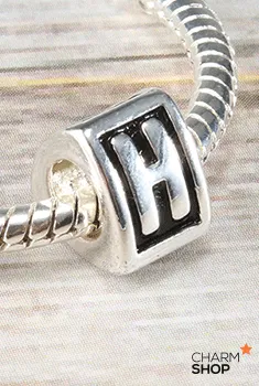 Letter H Block Bead Charm