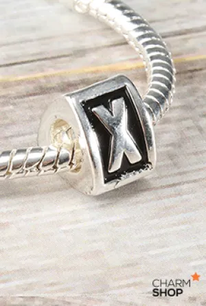 Letter X Block Bead Charm