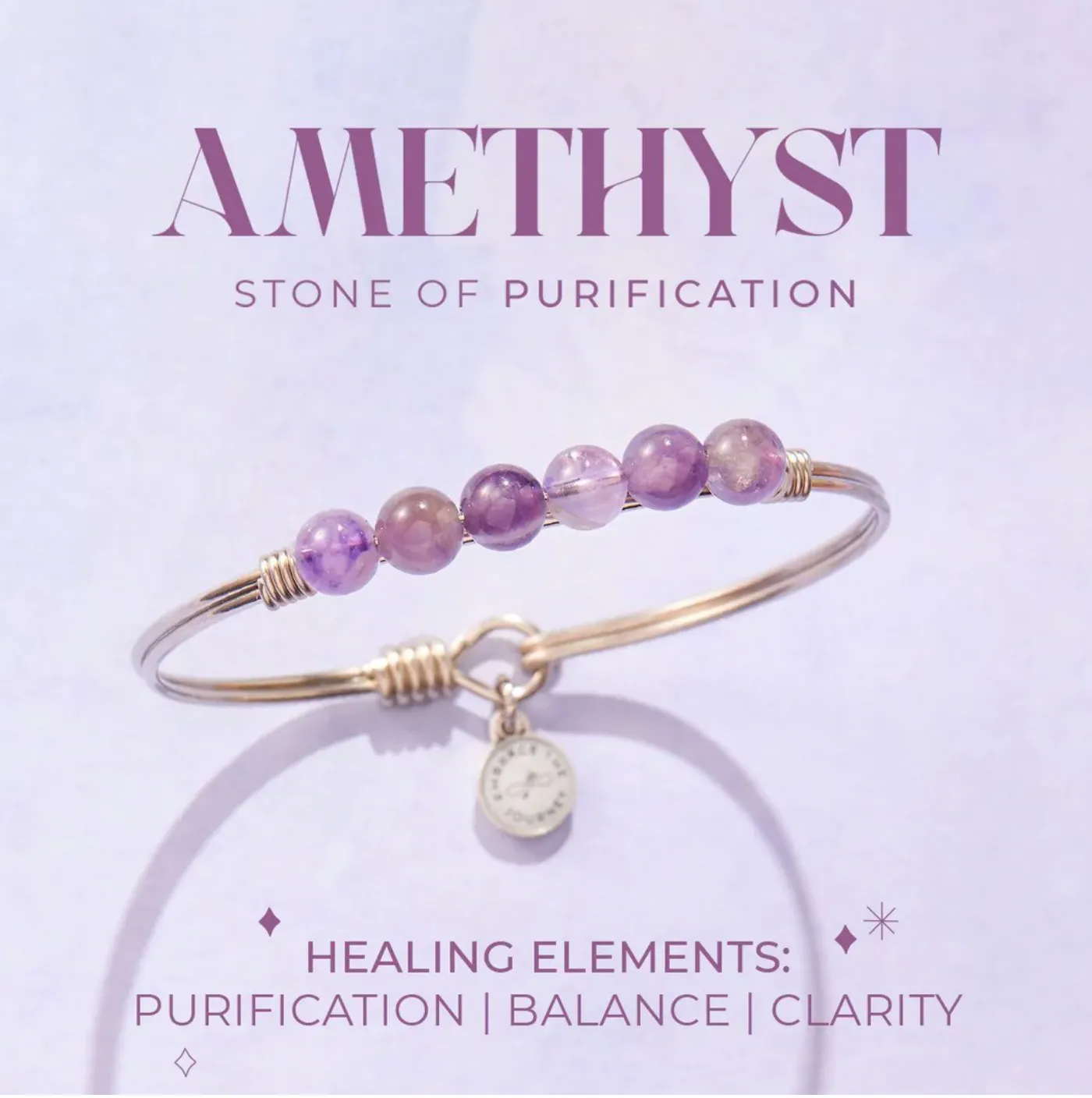 Luca and Danni Amethyst Energy Stone (Purification) Bracelet