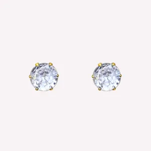 MEDIUM RHINESTONE STUD CLIP-ON EARRINGS IN GOLD