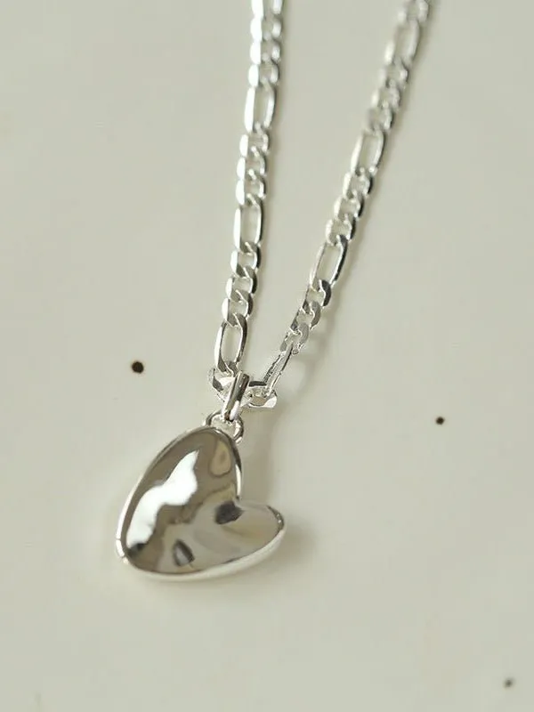 Metal Style Versatile Heart Pendant Necklace