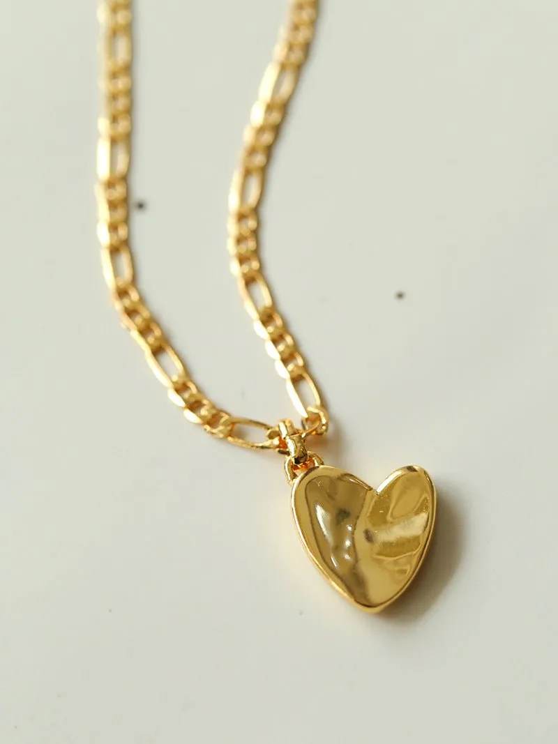 Metal Style Versatile Heart Pendant Necklace