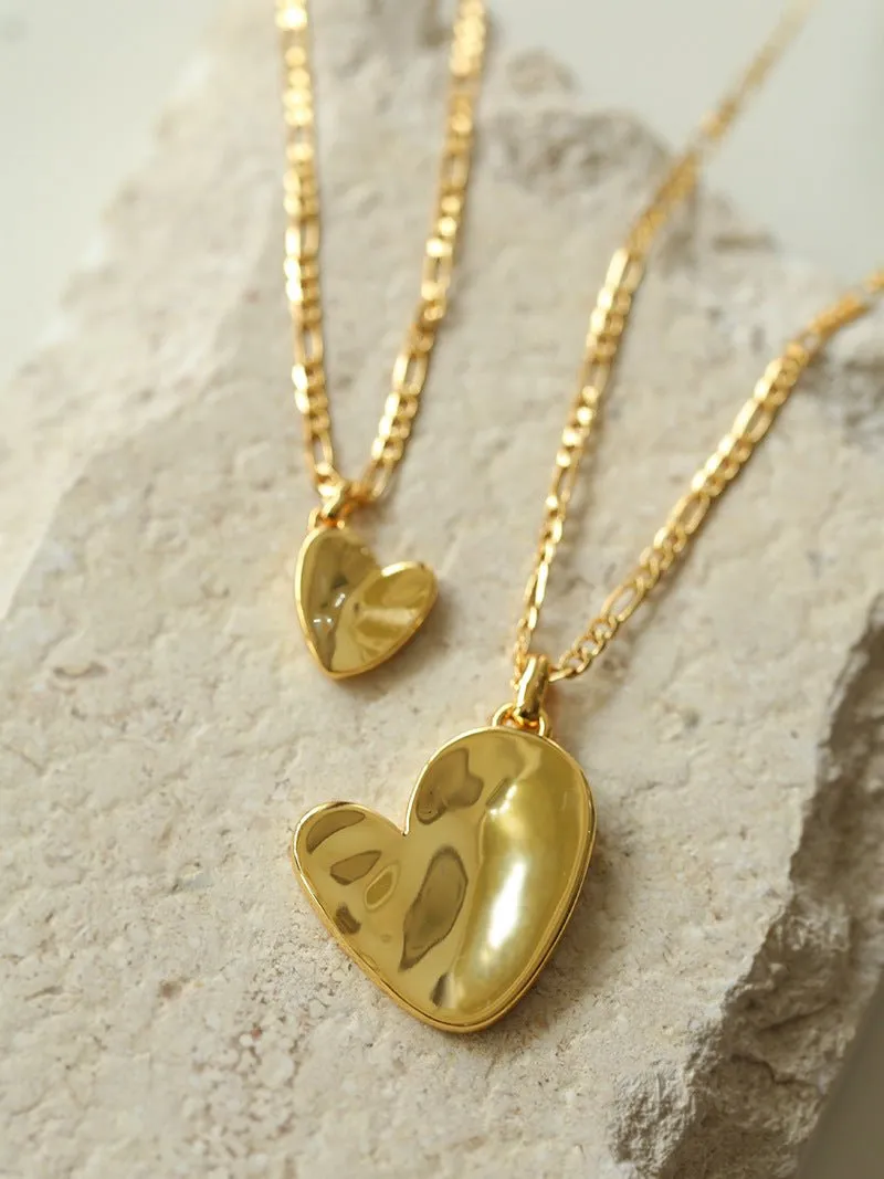 Metal Style Versatile Heart Pendant Necklace