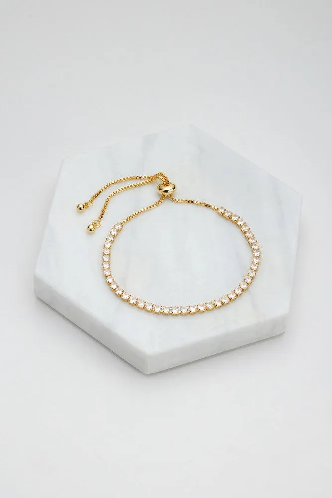 Nikki Tennis Bracelet - Gold