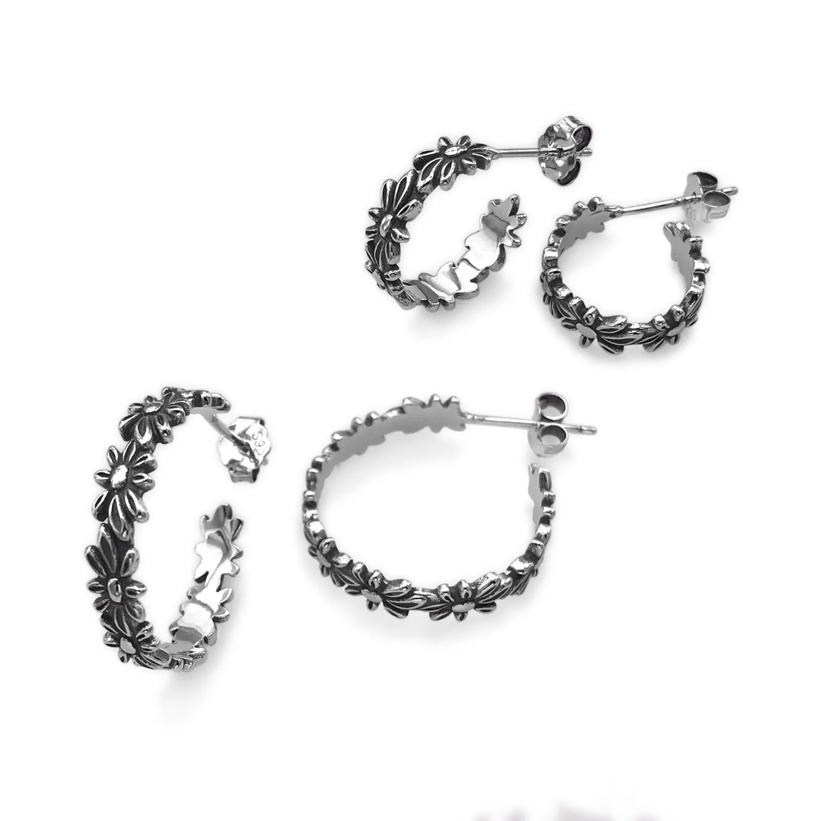 P536 Daisy Medium Hoop Earrings