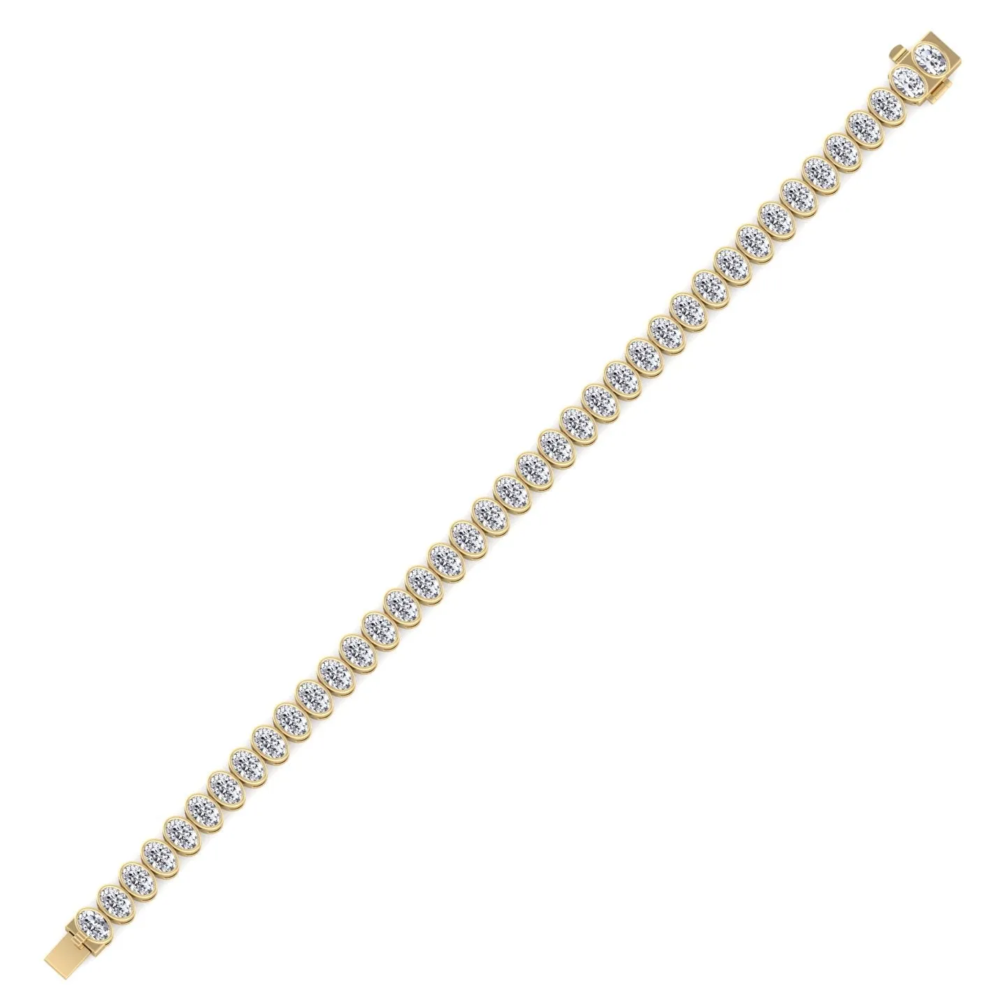 Paola - Bezel Set Oval Shape Natural Diamond Tennis Bracelet