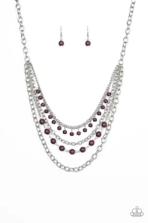 Paparazzi Necklace ~ Ground Forces - Purple