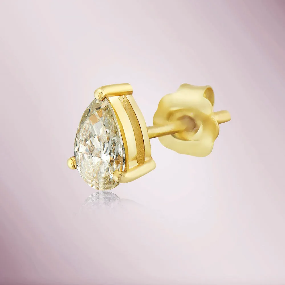 Pear Shape Diamond Studs Earrings (0.70 ct.) in 14K Gold