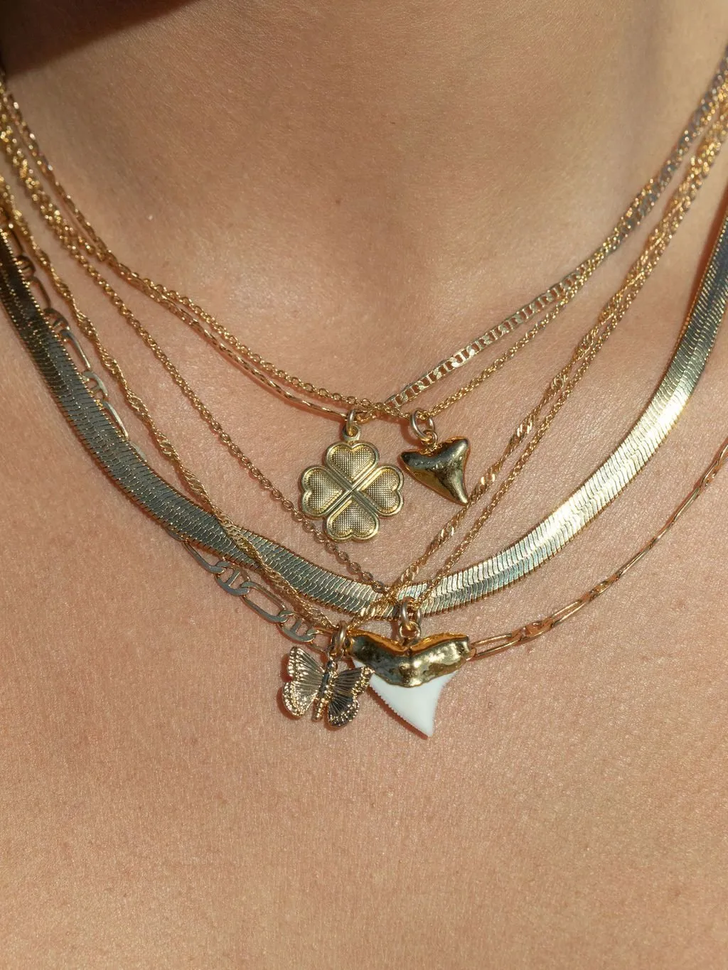 Petite Gold Shark Tooth Necklace - Mano Petite