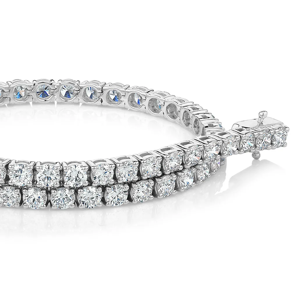 Premium Laboratory Created Diamond, 5 carat TW round brilliant tennis bracelet in 14 carat white gold