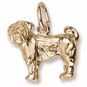 Pug Charm In Yellow Gold