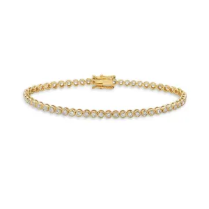 Ready to Ship Lab Grown Diamond Tennis Bracelet (1.00 ct.) Bezel Setting in 14K Gold