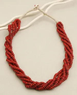 Red Rope Crimson Bead Necklace, Nepal